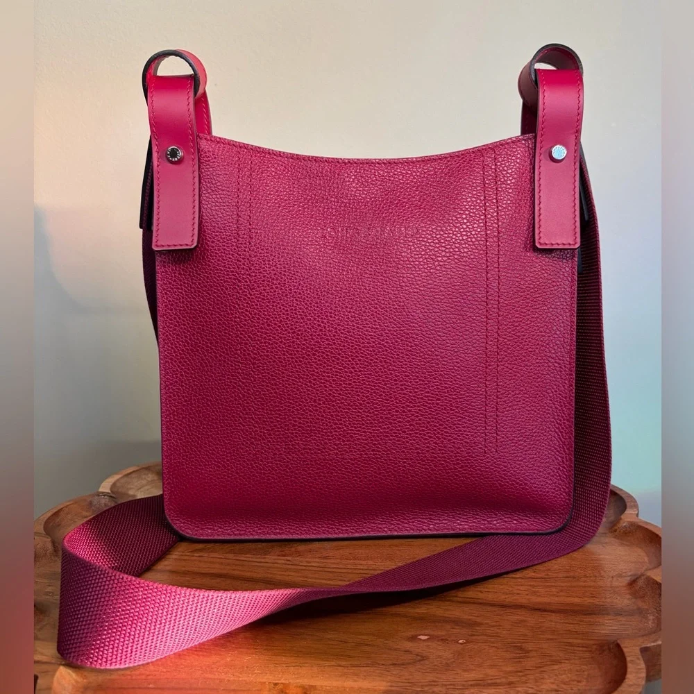 Longchamp Le’Foulonne S Leather Crossbody Beetroot Magenta Like New - Picture 17 of 17